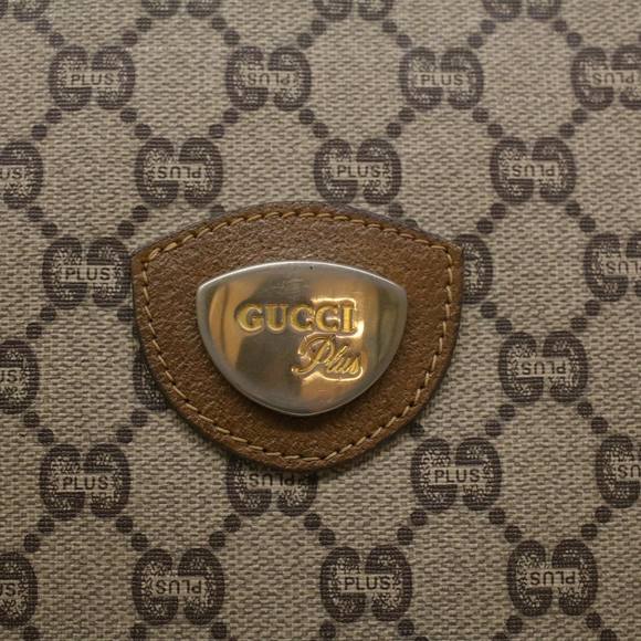 GUCCI GG Plus Canvas Web Sherry Line Tote Bag Beige Red Green Auth ep1048 - Picture 9 of 16